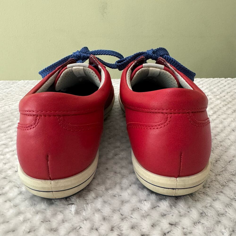 ECCO Golf Street Athletic Hydromax Sneaker Shoes Women 38 7/7.5US Red Leather - Picture 7 of 10